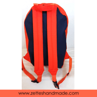 Image 3 of Handmade Orange and Dark Blue Ita-bag Backpack