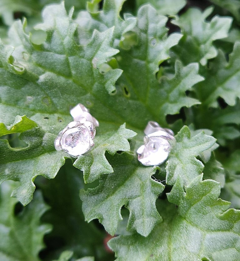 Silver Water Cast Small Studs