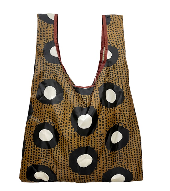 Reusable Shopping Bag with Carrying Pouch : circles + dots