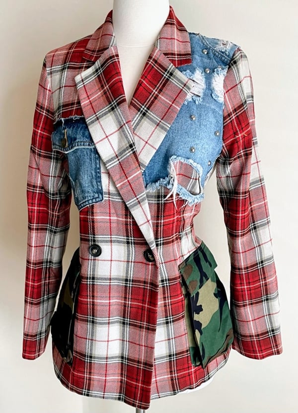 Image of Reworked Plaid Blazer