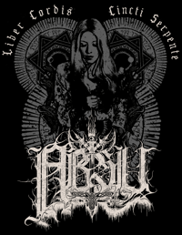 Image 2 of ABSU - LIBER CORDIS CINCTI SERPENTE (GREY & WHITE PRINT) LONGSLEEVE