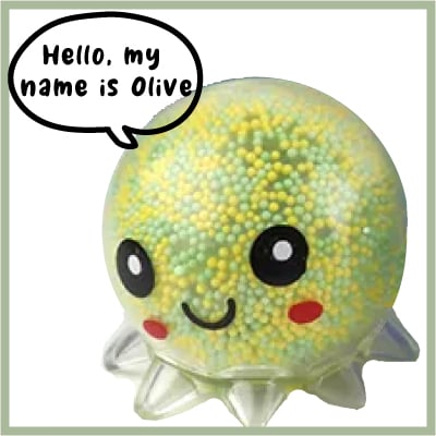 Image of Squishy Light-Up Octopus Fidget Toy- Olive