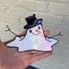 Stained Glass Melting Snowman