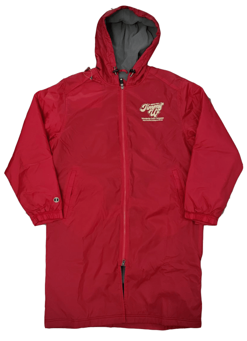 Image of Embroidered Bench Coat - Red - 24 Hour L.E.