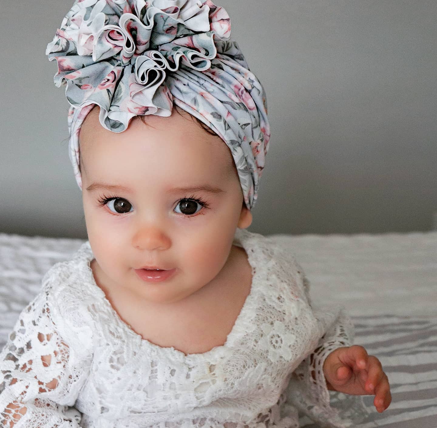 Image of Mint floral blossom turban