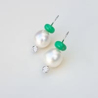 Image 3 of Australian Pearl Chrysoprase Earrings