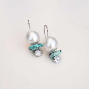 Australian Pearl Turquoise Earrings