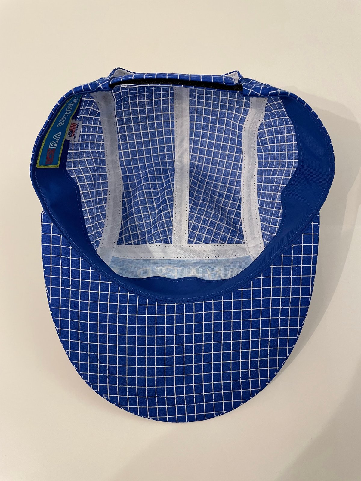 Water Blue Check Long Bill Hat | EZRA WINE