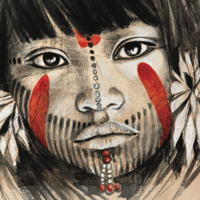 Image 2 of Paper Art Print - "Enfant Kayapo"