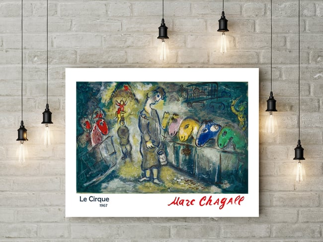 Marc Chagall | Le Cirque (The Circus) #12 | 1967 | Reproduction Poster | Wall Art Print | Home Decor