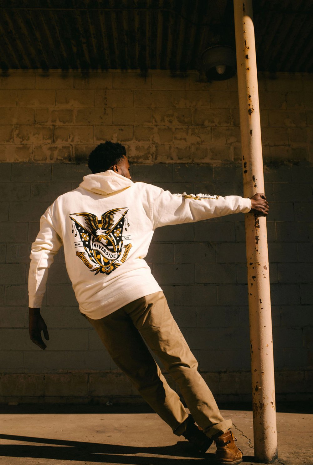 Cream Riverside Boston Hoodie