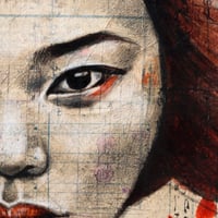 Image 4 of Original painting - "Akiko au dragon rouge" - 60 x 120 cm