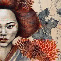 Image 3 of Original painting - "Akiko au dragon rouge" - 60 x 120 cm