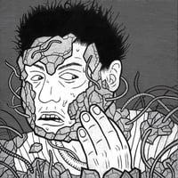 Image 3 of "tetsuo the iron man" 6"x6" triptych painting