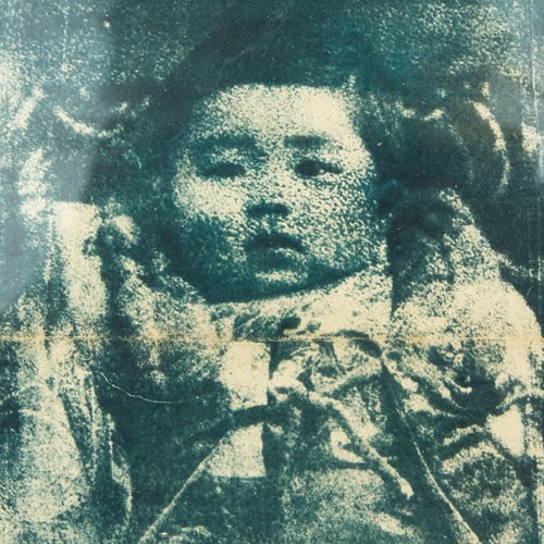 Image of Monotype - "Bébé japonais au katazome" - 20x20 cm