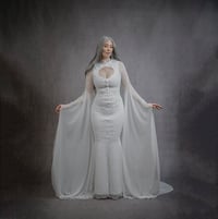 Image 1 of Ecru elven mermaid dress, celtic, medieval, baroque gown wedding
