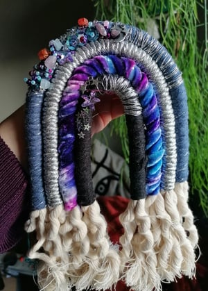 Beaded embroidery macrame rainbow 1 