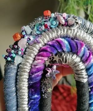 Beaded embroidery macrame rainbow 1 