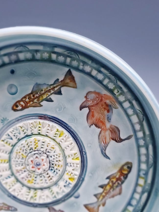 Rainbow Trout and Koi Garlic Grater/Oil Plate