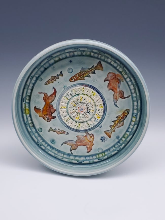 Rainbow Trout and Koi Garlic Grater/Oil Plate