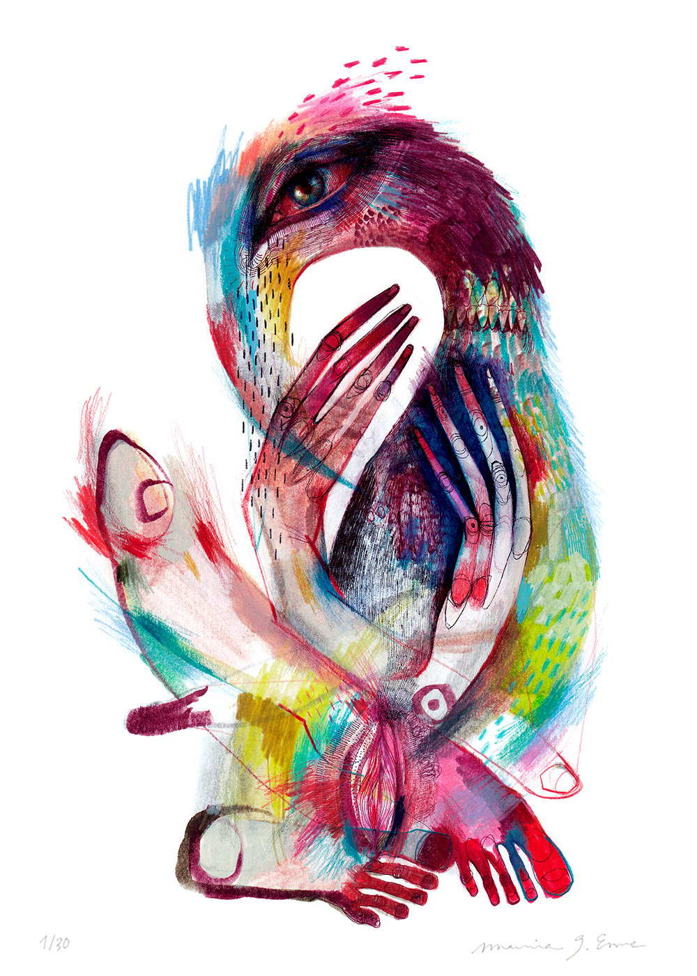 Image of PRINT - Bird woman II