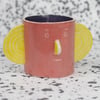 Pink Stoneware Head mug 