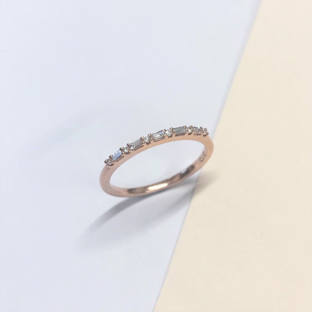 Image of Baguette & round diamond wedding ring