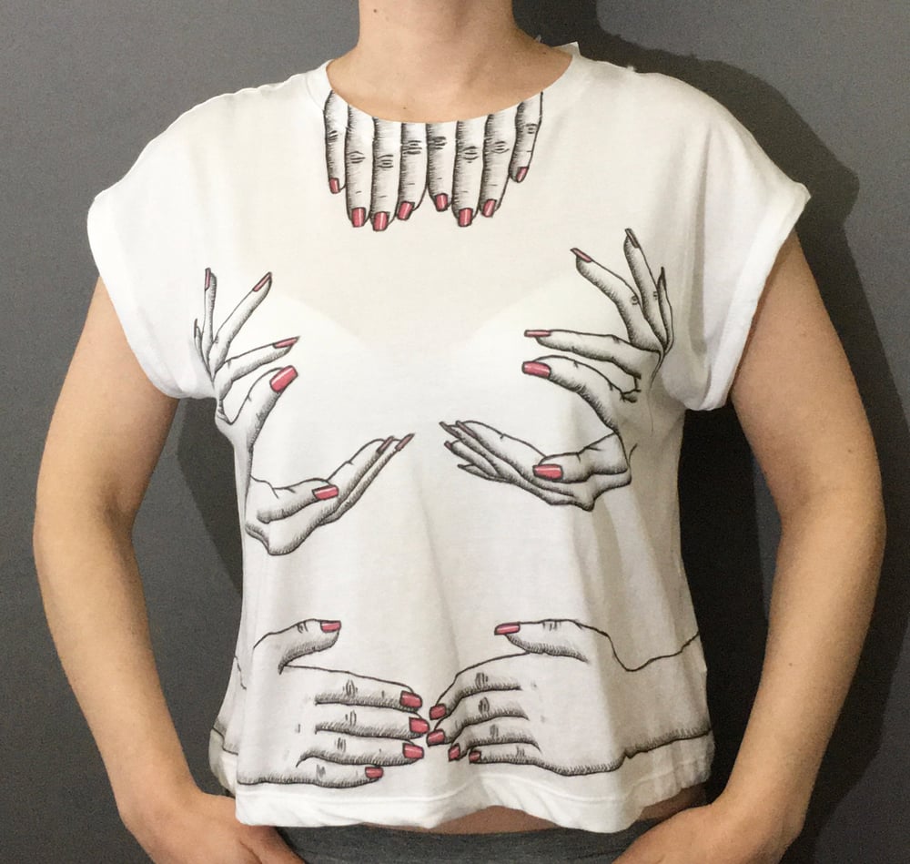 Image of Las Manos - Red Nails Boxy Shirt