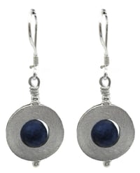 Flat Ring Dangly Sodalite Earrings