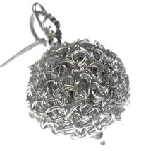 Image 1 of Crocheted Sterling Silver Pendant with Snake Chain