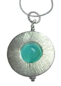 Image of Andean Opal Flat Ring Pendant with Snake Chain