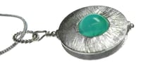 Image 2 of Andean Opal Flat Ring Pendant with Snake Chain