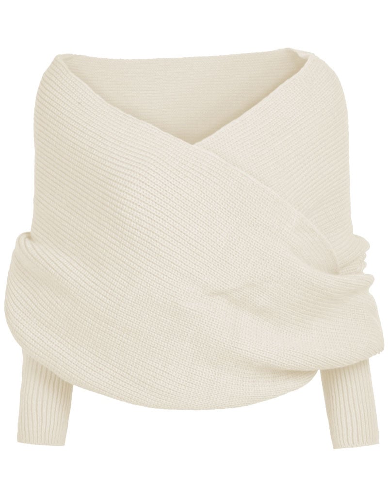 Image of WRAP SWEATER (CREAM)