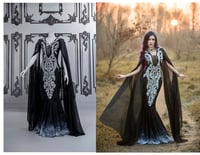 Image 1 of Dark Elven silver wedding gown dress fogg fog larp fantasy 