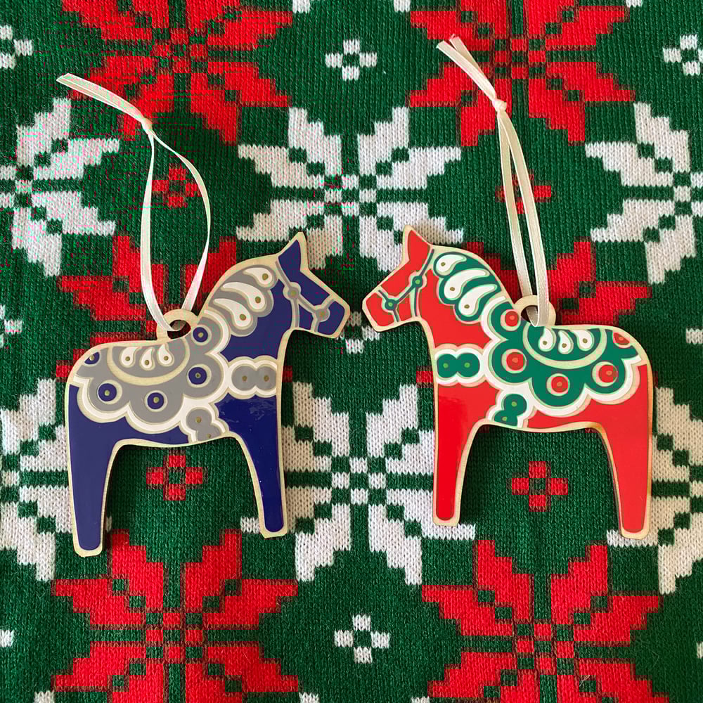 Image of Dala Horse Wood Cut Out - Ornament