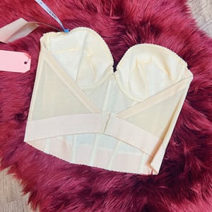 Image of Multiple Sizes - Vintage Youthcraft Beige Satin Bustier - NWT 