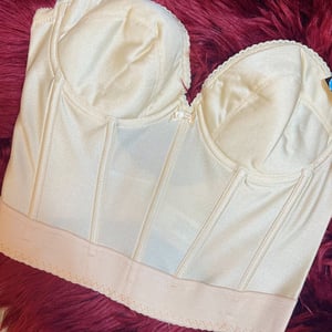 Image of Multiple Sizes - Vintage Youthcraft Beige Satin Bustier - NWT 