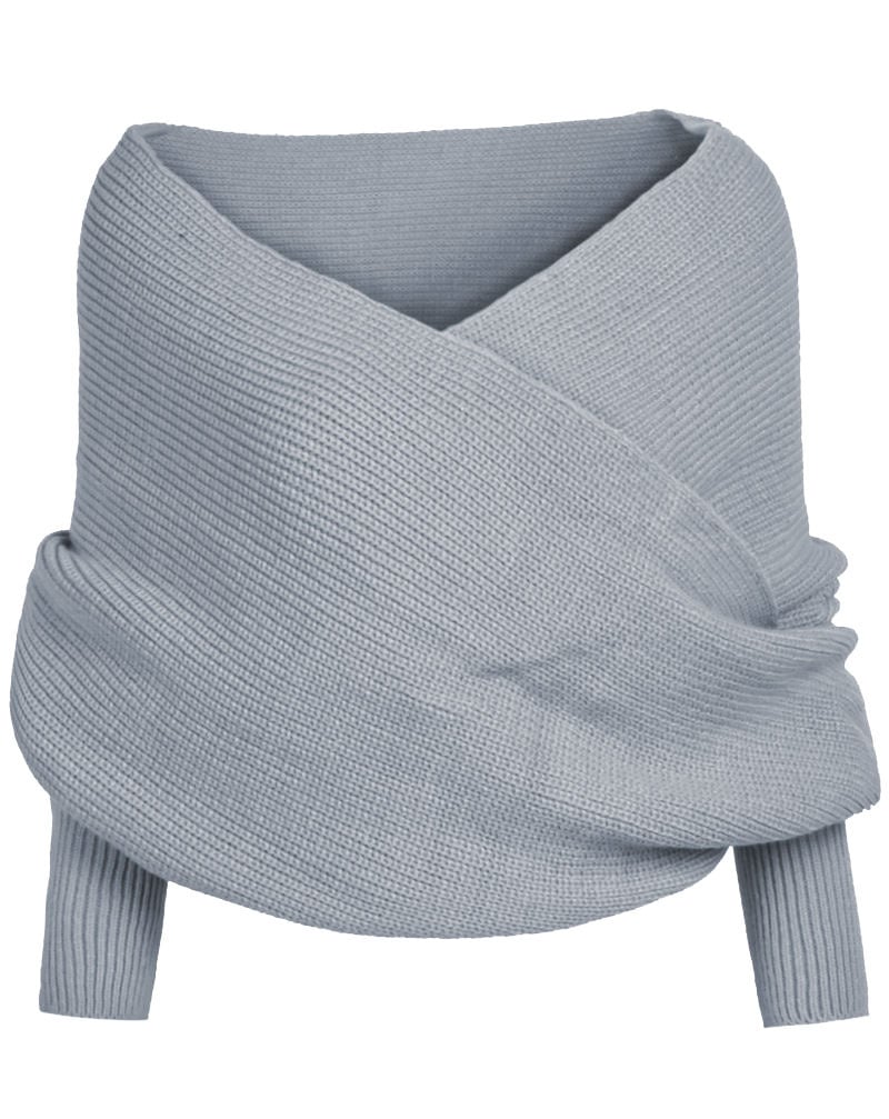 Image of WRAP SWEATER (GREY)