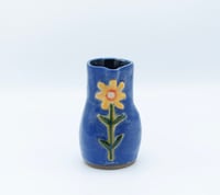 Image 1 of Small Yellow & Blue Floral Pitcher 