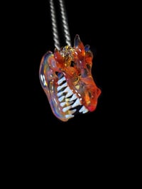 Image 2 of Mini orange elvis dragon skull