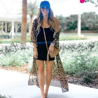 Image 1 of LEOPARD PRINT COVER UP KIMONO