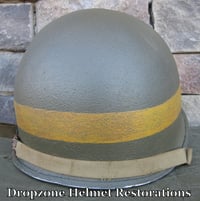 Image 4 of WWII M1 Helmet 82nd Airborne MP (Military Police) McCord Front Seam Fixed Bale