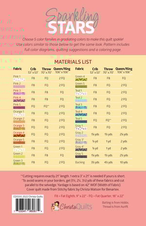 Sparkling Stars Paper Quilt Pattern by Christa Watson (CQ133)