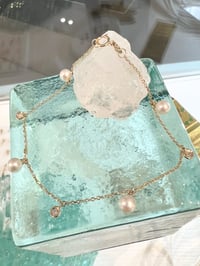 Image 2 of 14k  dangling pearl diamond bracelet 