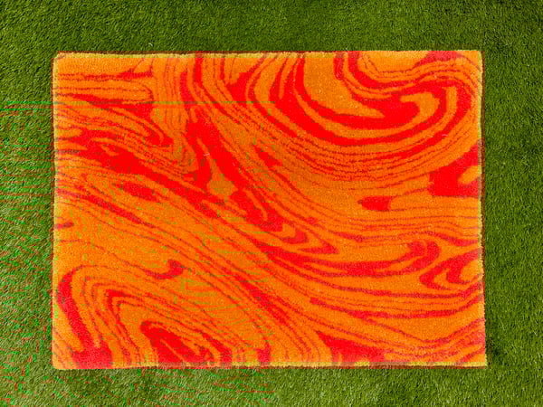 Image of Psychedelic Orange Rug 