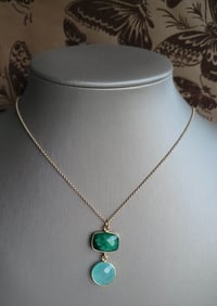 Image 2 of A Colorful Classic – Emerald Quartz + Aqua Chalcedony Necklace