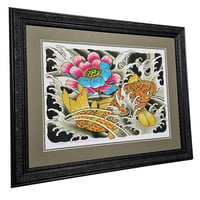 Image 1 of FRAMED KOI LOTUS GICLÉE PRINT