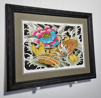 Image 3 of FRAMED KOI LOTUS GICLÉE PRINT