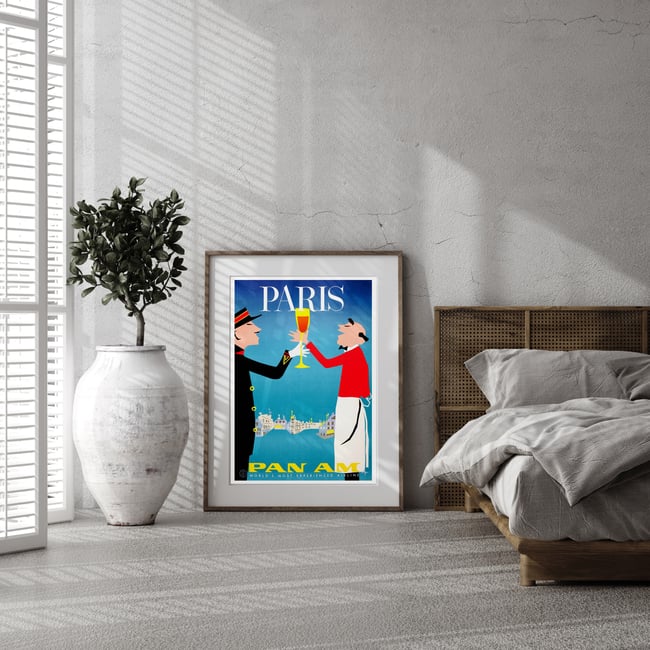 Pan Am - Paris | Aaron Fine | 1963 | Wall Art Print | Vintage Travel Poster