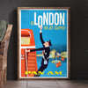 Pan Am - London | Aaron Fine | 1963 | Wall Art Print | Vintage Travel Poster